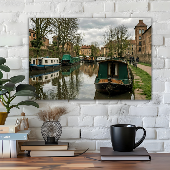 Giclée Mounted Wall Art Prints. The Leeds To Liverpool Canal. Skipton. North Yorkshire.  England.