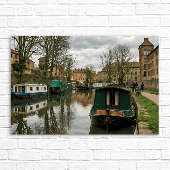 Giclée Mounted Wall Art Prints. The Leeds To Liverpool Canal. Skipton. North Yorkshire.  England.
