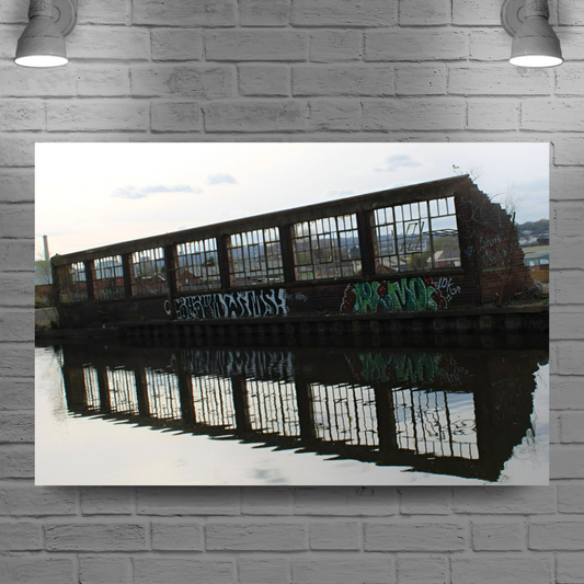 Giclée Mounted Wall Art Prints. Sheffield & Tinsley Canal. South Yorkshire. England.