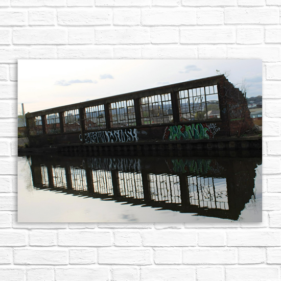 Giclée Mounted Wall Art Prints. Sheffield & Tinsley Canal. South Yorkshire. England.