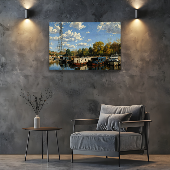 Giclée Mounted Wall Art Prints. Sheffield & Tinsley Canal. South Yorkshire. England.