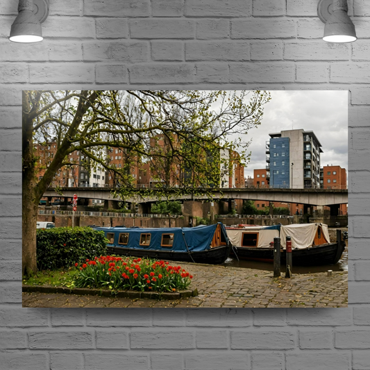 Giclée Mounted Wall Art Prints. Victoria Quays. Sheffield & Tinsley Canal. South Yorkshire. England.