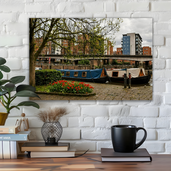 Giclée Mounted Wall Art Prints. Victoria Quays. Sheffield & Tinsley Canal. South Yorkshire. England.