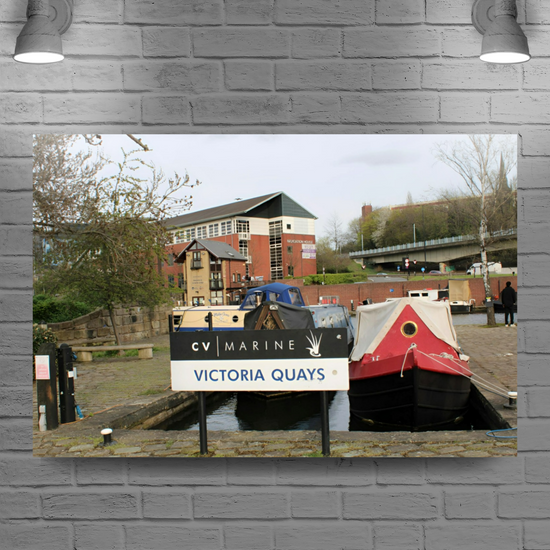 Giclée Mounted Wall Art Prints. Victoria Quays. Sheffield & Tinsley Canal. South Yorkshire. England.