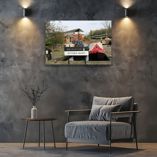 Giclée Mounted Wall Art Prints. Victoria Quays. Sheffield & Tinsley Canal. South Yorkshire. England.