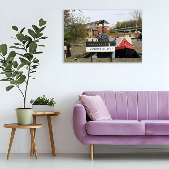 Giclée Mounted Wall Art Prints. Victoria Quays. Sheffield & Tinsley Canal. South Yorkshire. England.