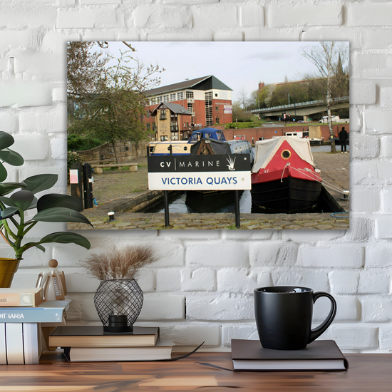 Giclée Mounted Wall Art Prints. Victoria Quays. Sheffield & Tinsley Canal. South Yorkshire. England.