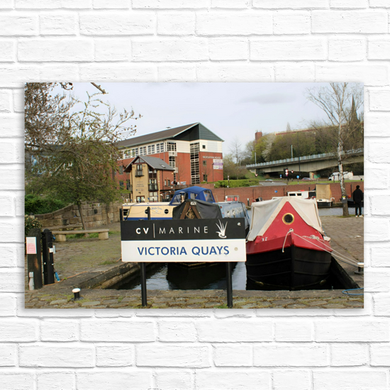 Giclée Mounted Wall Art Prints. Victoria Quays. Sheffield & Tinsley Canal. South Yorkshire. England.