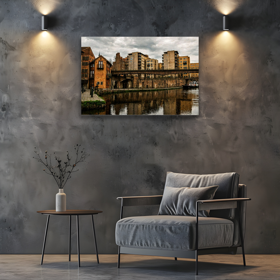 Giclée Mounted Wall Art Prints. Victoria Quays. Sheffield & Tinsley Canal. South Yorkshire. England.