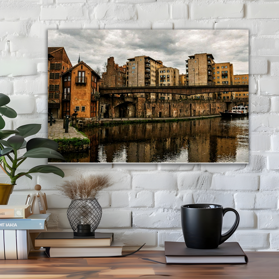 Giclée Mounted Wall Art Prints. Victoria Quays. Sheffield & Tinsley Canal. South Yorkshire. England.