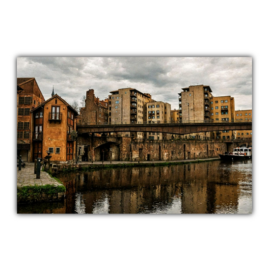 Giclée Mounted Wall Art Prints. Victoria Quays. Sheffield & Tinsley Canal. South Yorkshire. England.