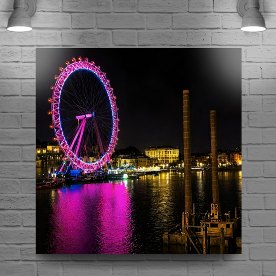 Giclée Mounted Wall Art Prints. London Eye. England.