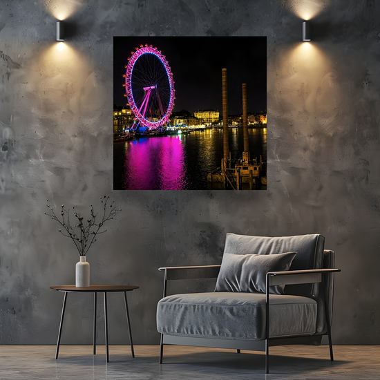 Giclée Mounted Wall Art Prints. London Eye. England.