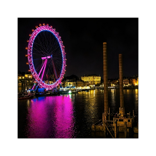 Giclée Mounted Wall Art Prints. London Eye. England.