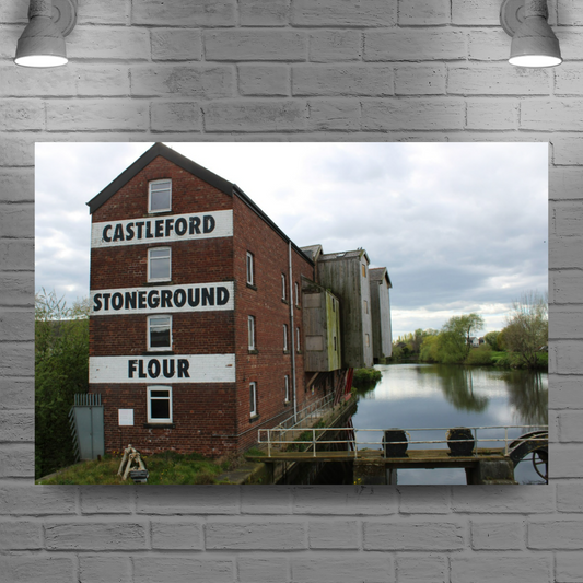 Giclée Mounted Wall Art Prints. Queens Mill. Castleford. The Aire & Calder Navigation. West Yorkshire. England.