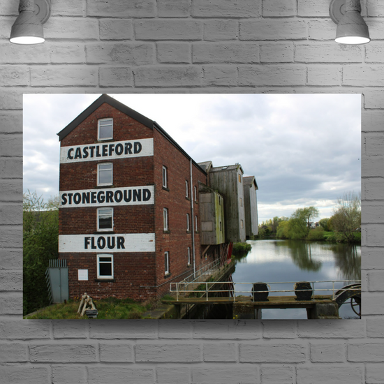 Giclée Mounted Wall Art Prints. Queens Mill. Castleford Canal. Aire & Calder Navigation. West Yorkshire. England.
