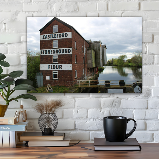 Giclée Mounted Wall Art Prints. Queens Mill. Castleford Canal. Aire & Calder Navigation. West Yorkshire. England.