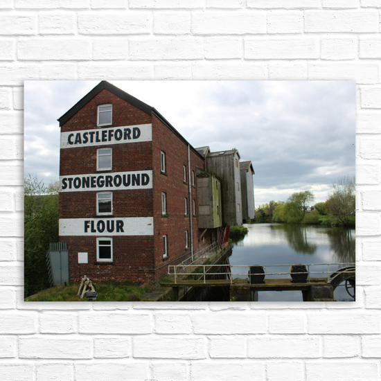 Giclée Mounted Wall Art Prints. Queens Mill. Castleford Canal. Aire & Calder Navigation. West Yorkshire. England.