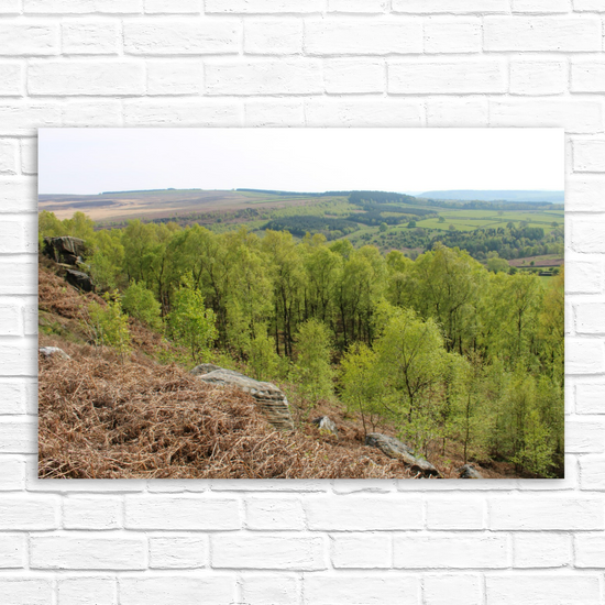 Giclée Mounted Wall Art Prints. Birchen Edge. Peak District National Park. England.