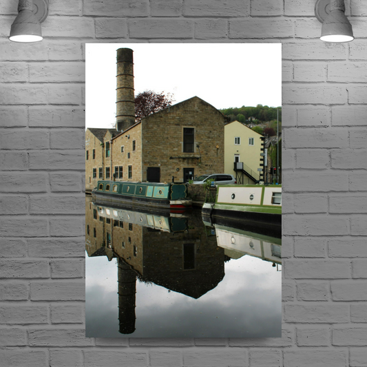 Giclée Mounted Wall Art Prints. Hebden Bridge. The Rochdale Canal. West Yorkshire. England.