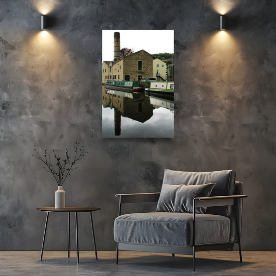 Giclée Mounted Wall Art Prints. Hebden Bridge. The Rochdale Canal. West Yorkshire. England.