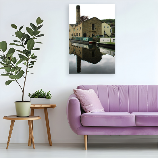Giclée Mounted Wall Art Prints. Hebden Bridge. The Rochdale Canal. West Yorkshire. England.