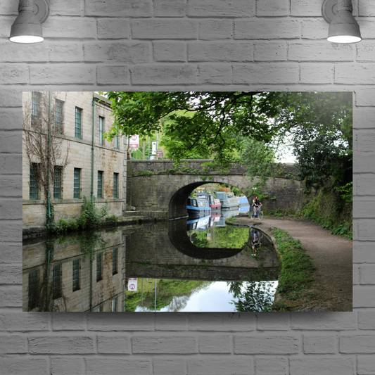 Giclée Mounted Wall Art Prints. Hebden Bridge. The Rochdale Canal. West Yorkshire. England.