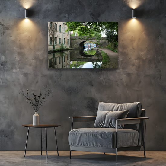 Giclée Mounted Wall Art Prints. Hebden Bridge. The Rochdale Canal. West Yorkshire. England.