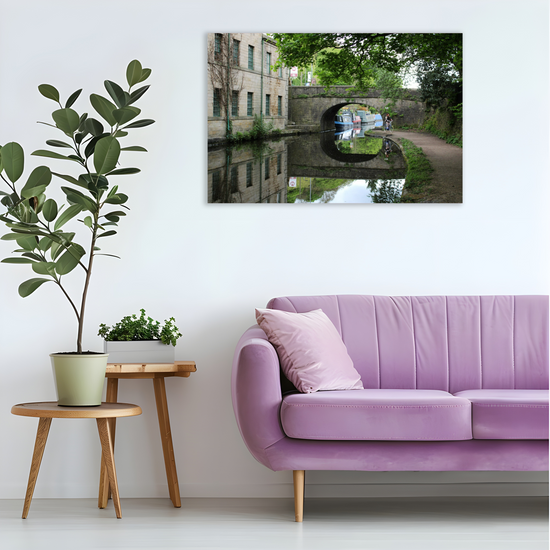 Giclée Mounted Wall Art Prints. Hebden Bridge. The Rochdale Canal. West Yorkshire. England.