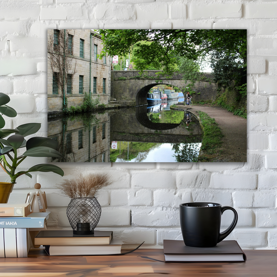 Giclée Mounted Wall Art Prints. Hebden Bridge. The Rochdale Canal. West Yorkshire. England.