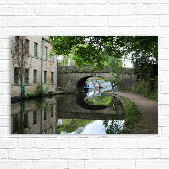 Giclée Mounted Wall Art Prints. Hebden Bridge. The Rochdale Canal. West Yorkshire. England.