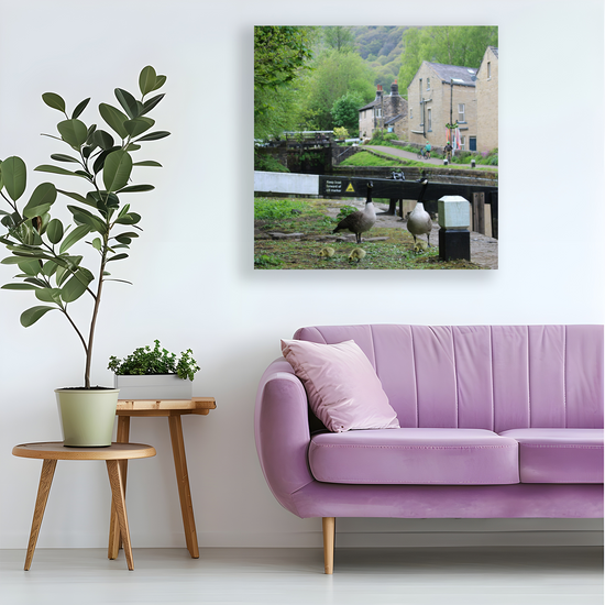 Giclée Mounted Wall Art Prints. Hebden Bridge. The Rochdale Canal. West Yorkshire. England.