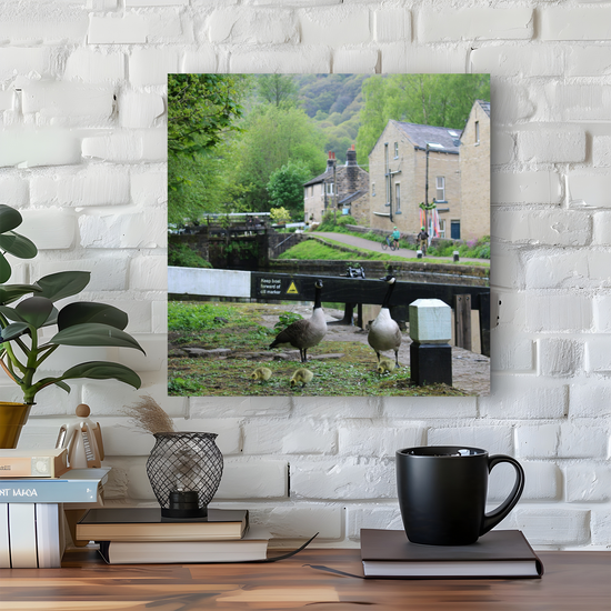 Giclée Mounted Wall Art Prints. Hebden Bridge. The Rochdale Canal. West Yorkshire. England.