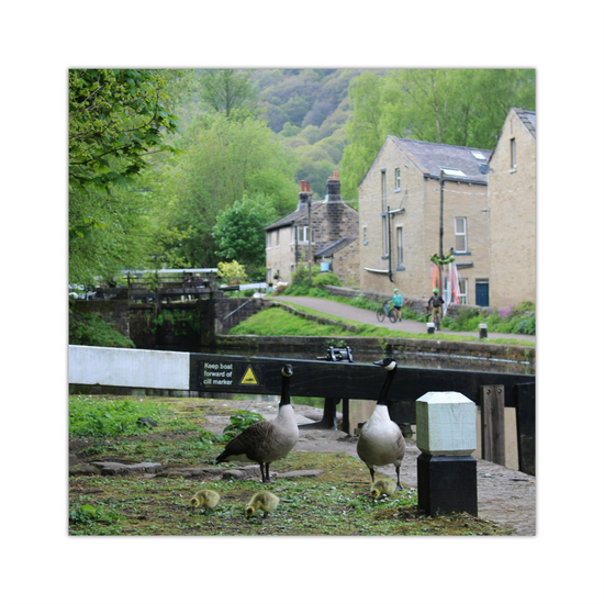 Giclée Mounted Wall Art Prints. Hebden Bridge. The Rochdale Canal. West Yorkshire. England.
