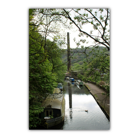 Giclée Mounted Wall Art Prints. Hebden Bridge. The Rochdale Canal. West Yorkshire. England.