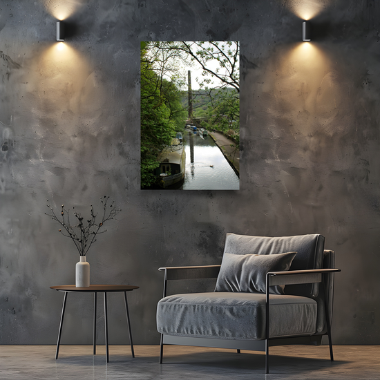 Giclée Mounted Wall Art Prints. Hebden Bridge. The Rochdale Canal. West Yorkshire. England.