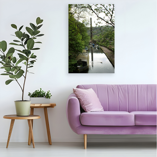 Giclée Mounted Wall Art Prints. Hebden Bridge. The Rochdale Canal. West Yorkshire. England.