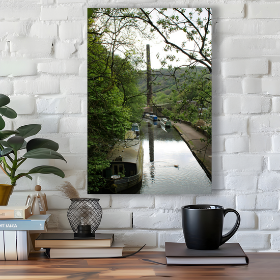 Giclée Mounted Wall Art Prints. Hebden Bridge. The Rochdale Canal. West Yorkshire. England.
