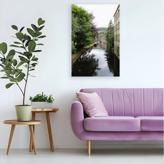 Giclée Mounted Wall Art Prints. Hebden Bridge. The Rochdale Canal. West Yorkshire. England.