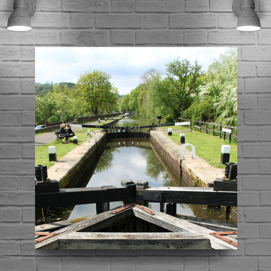 Giclée Mounted Wall Art Prints. Hebden Bridge. The Rochdale Canal. West Yorkshire. England.