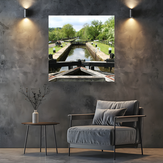 Giclée Mounted Wall Art Prints. Hebden Bridge. The Rochdale Canal. West Yorkshire. England.