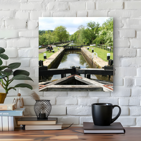 Giclée Mounted Wall Art Prints. Hebden Bridge. The Rochdale Canal. West Yorkshire. England.