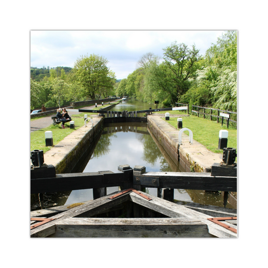 Giclée Mounted Wall Art Prints. Hebden Bridge. The Rochdale Canal. West Yorkshire. England.