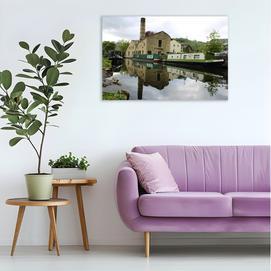 Giclée Mounted Wall Art Prints. Hebden  Bridge. The Rochdale Canal. West Yorkshire. England.