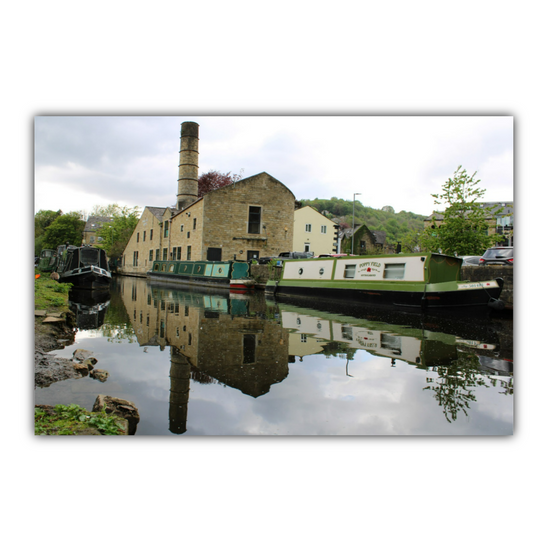 Giclée Mounted Wall Art Prints. Hebden  Bridge. The Rochdale Canal. West Yorkshire. England.