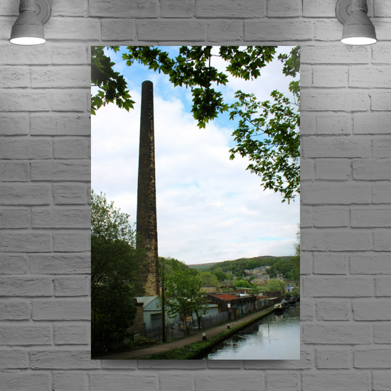Giclée Mounted Wall Art Prints. Hebden Bridge. The Rochdale Canal. West Yorkshire. England.