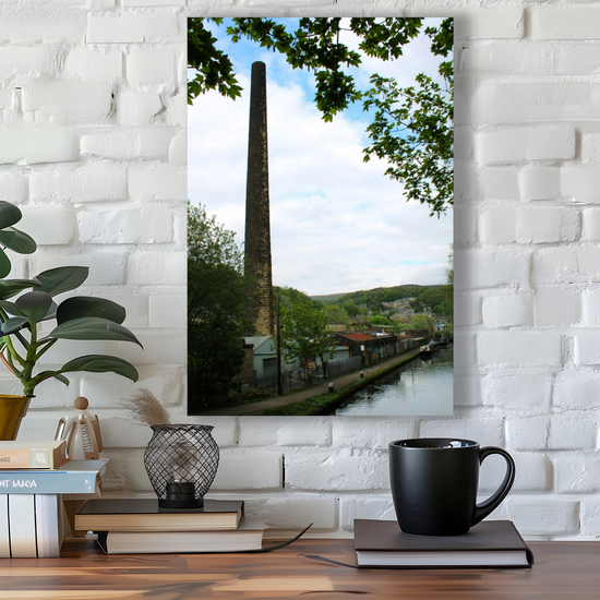 Giclée Mounted Wall Art Prints. Hebden Bridge. The Rochdale Canal. West Yorkshire. England.