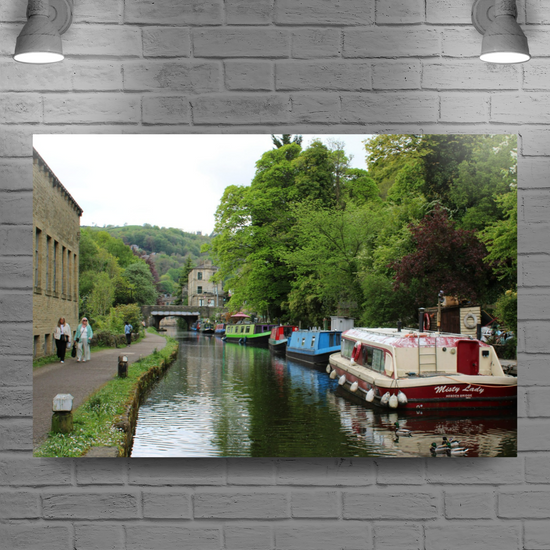 Giclée Mounted Wall Art Prints. Hebden Bridge. The Rochdale Canal. West Yorkshire. England.