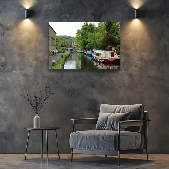 Giclée Mounted Wall Art Prints. Hebden Bridge. The Rochdale Canal. West Yorkshire. England.