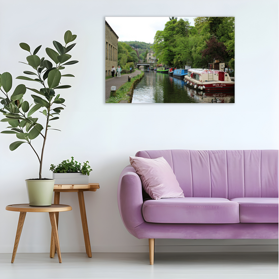 Giclée Mounted Wall Art Prints. Hebden Bridge. The Rochdale Canal. West Yorkshire. England.